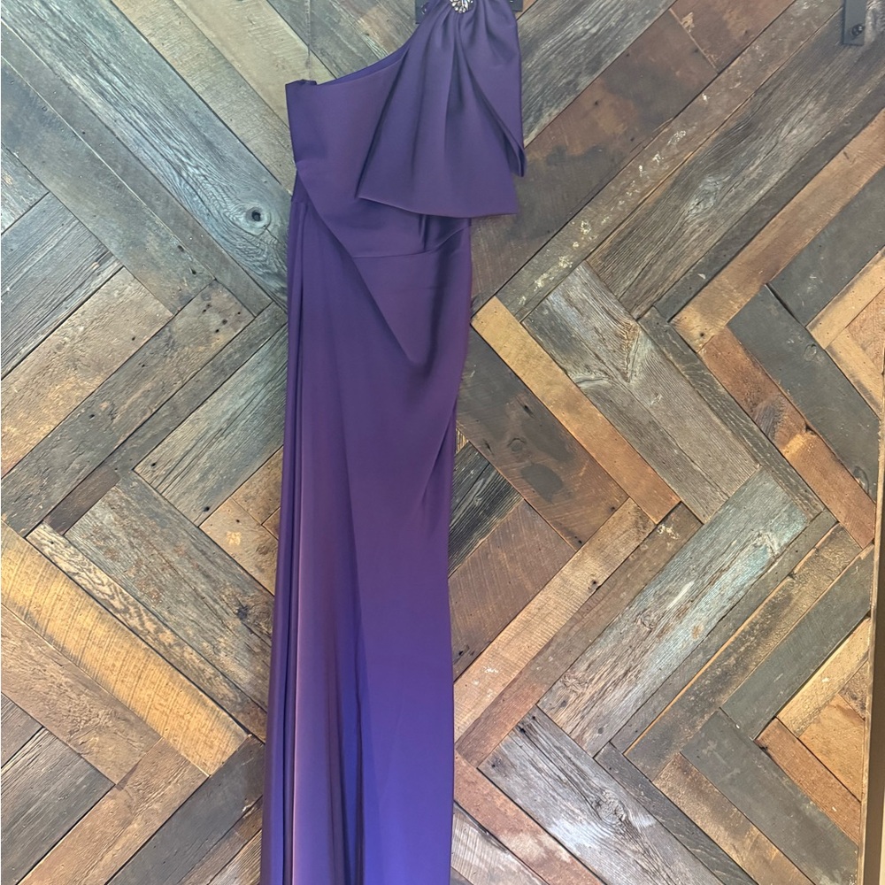 Sachin + Babi Asymmetrical Purple One-Shoulder Gown